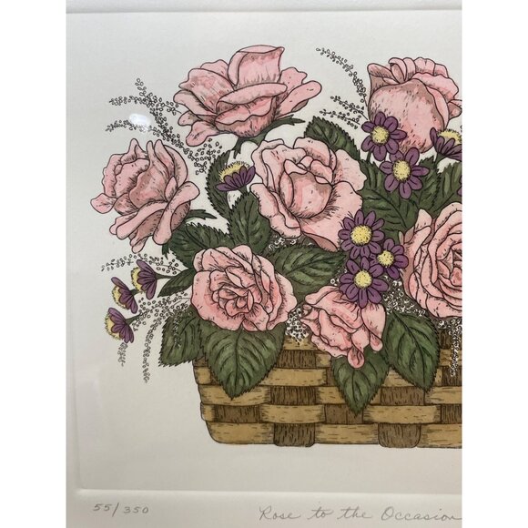Print Art Rose to the Occasion by Nancy Bradley Victorian Roses Framed Signed - Picture 7 of 9